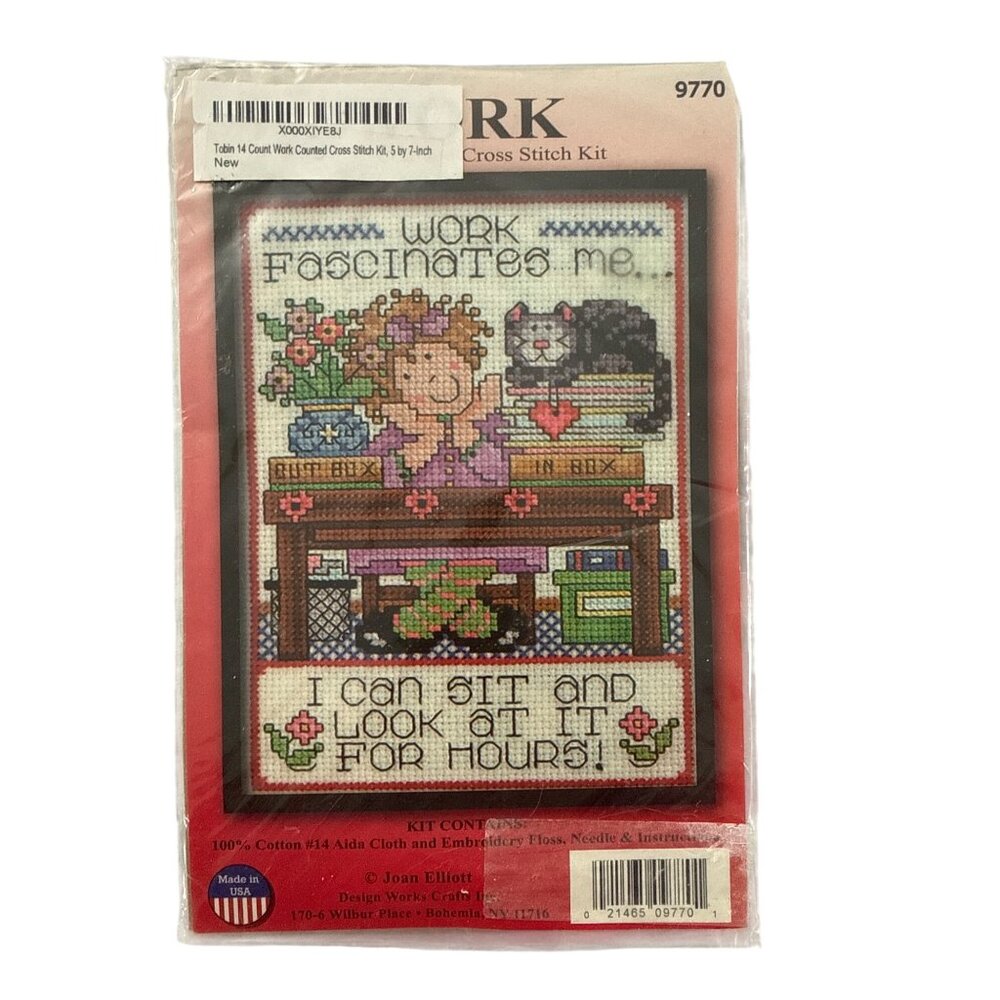 Design Works Work Fascinates Me Cross Stitch Kit 5” x 7” New Craft